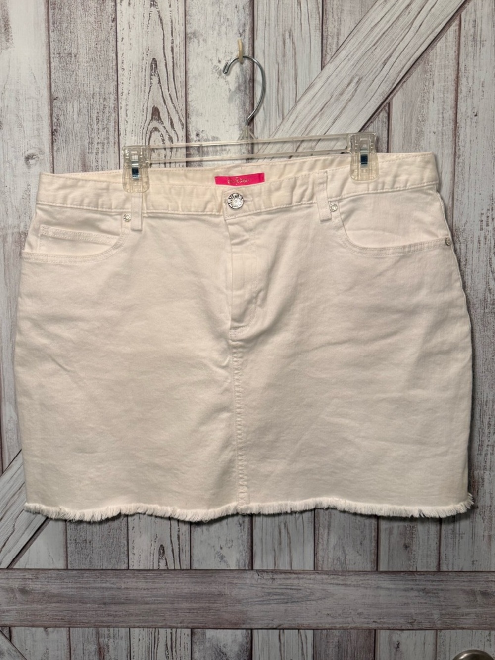 Lilly Pulitzer Kooper White Denim Skirt Size 16
